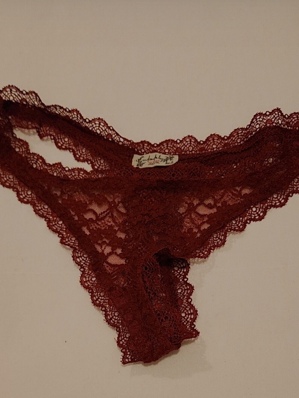 Free People Lace Bikini Panty - Burgundy intimately